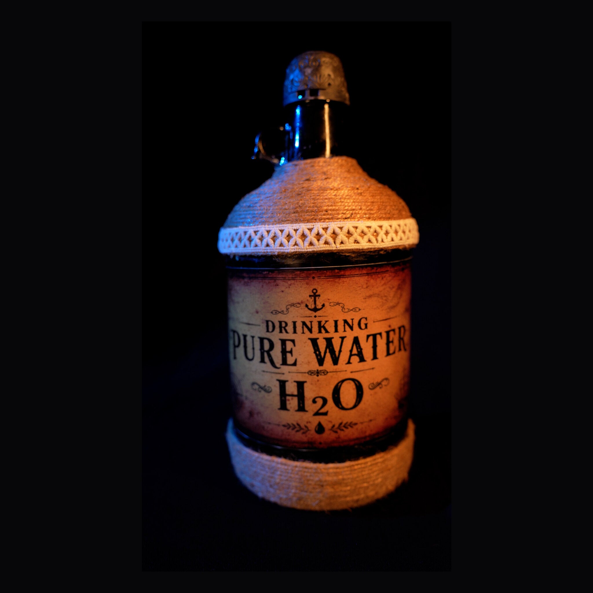 Drinking Pure Water H₂O Bottle