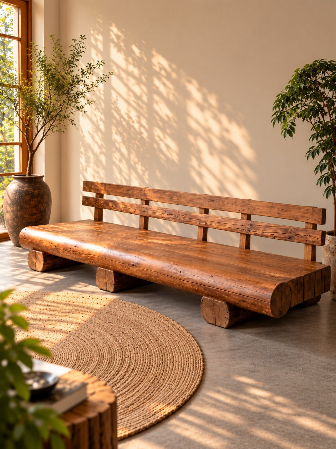 Mahogany wood sofa