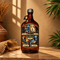 Pirates Chase New Horizons handcrafted decorative bottle